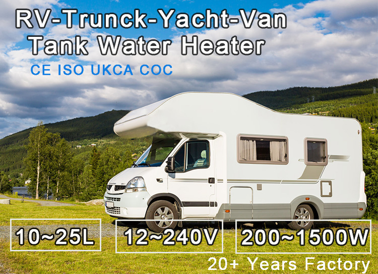 Electric Camper 1500W 10L 220V 12V Caravan Boat RV Electric Water Heater