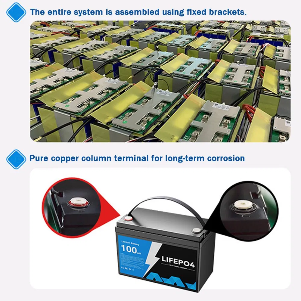 Grade a LiFePO4 Battery Pack Custom LFP Lithium Battery for RV and Vessel