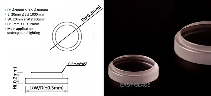 Round Transparent Tempered Step Lighting Glass