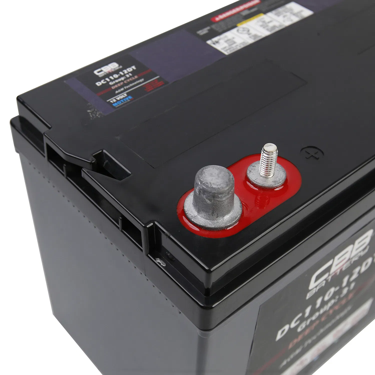 Double Terminals of Deep Cycle AGM Battery 12V110ah for RV Camping Boat Forklift