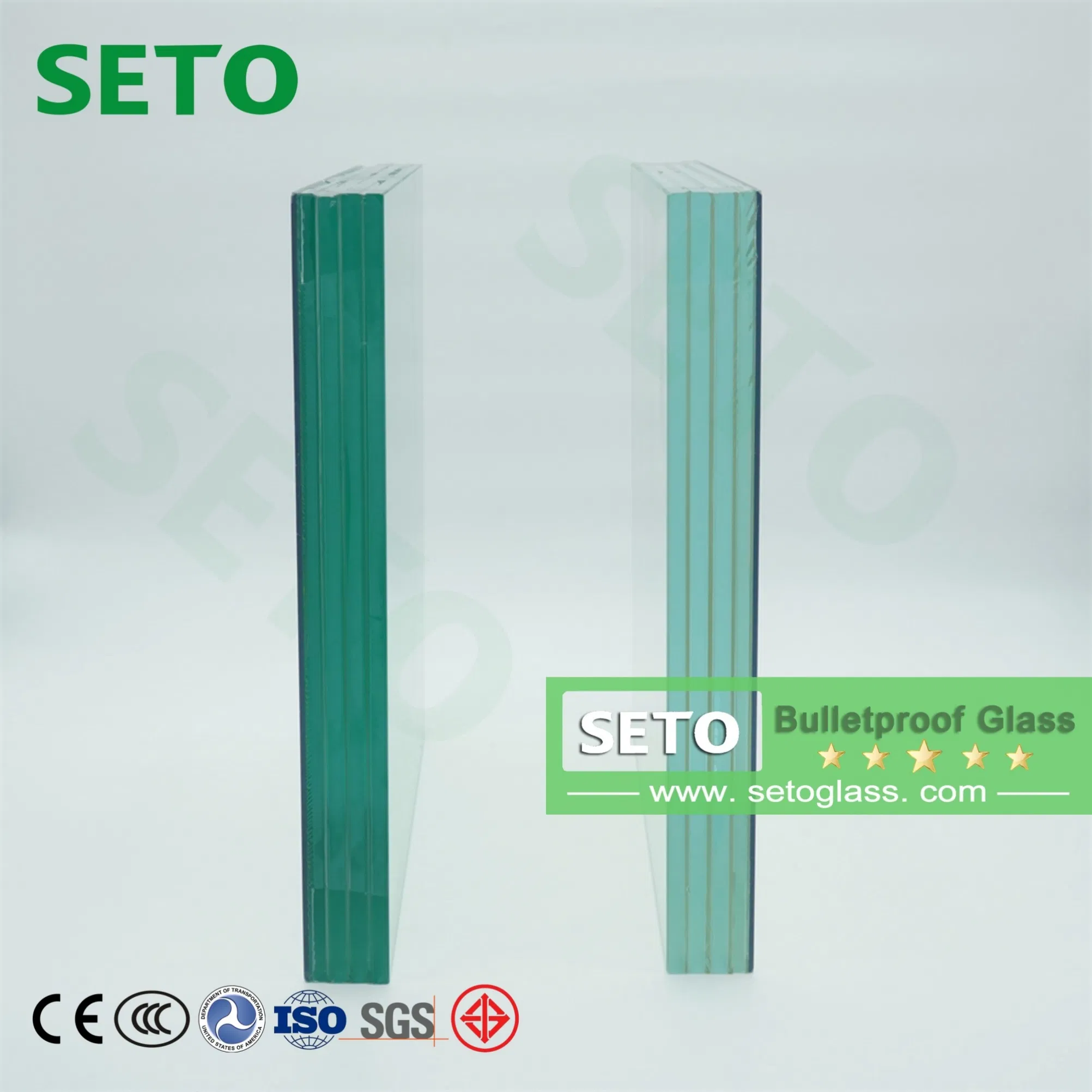 45mm Tempered/Toughened Safety Bulletproof Laminated Glass for Car Window