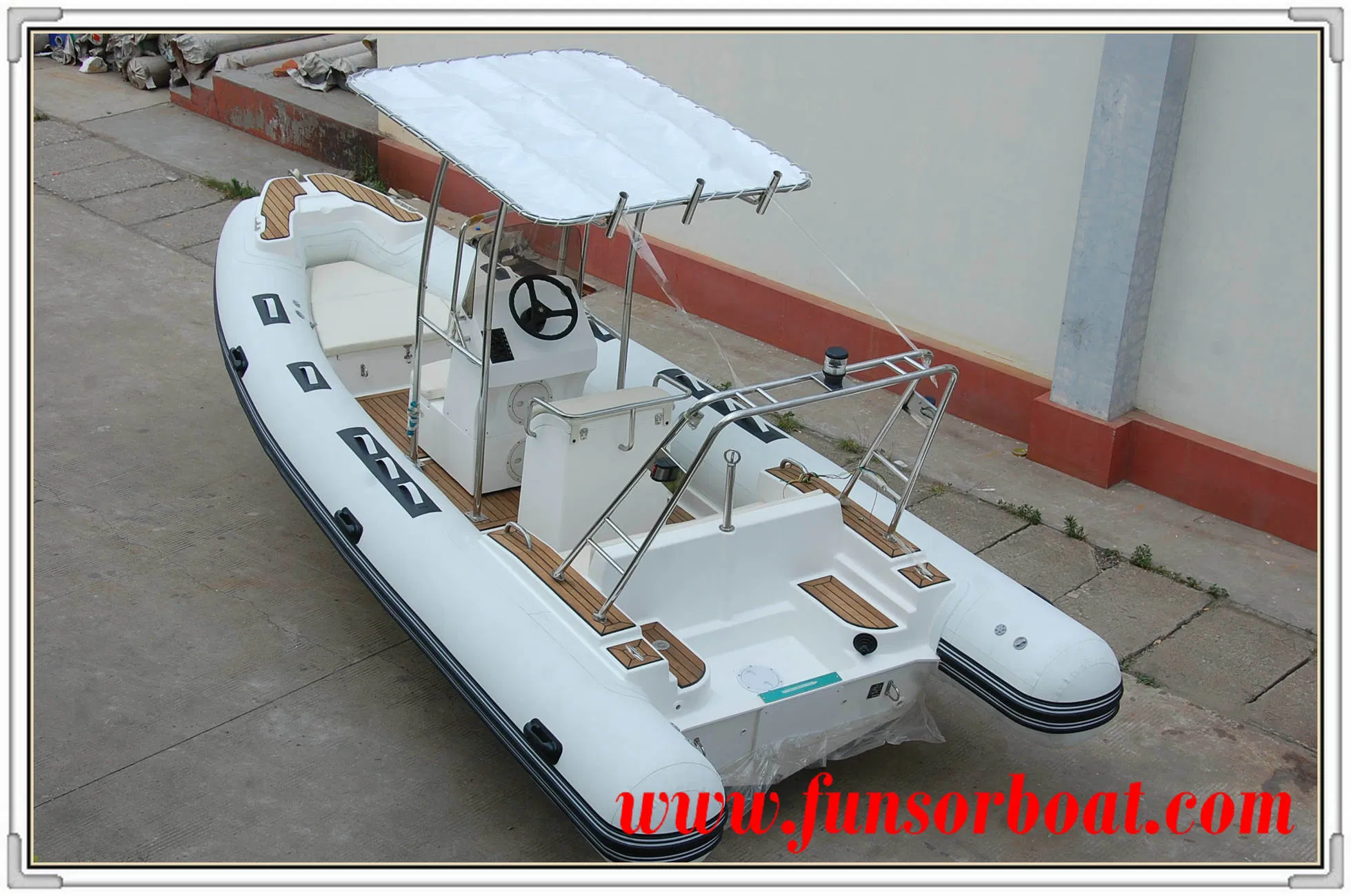 Funsor FRP Inflatable Yacht with Outboard Engine