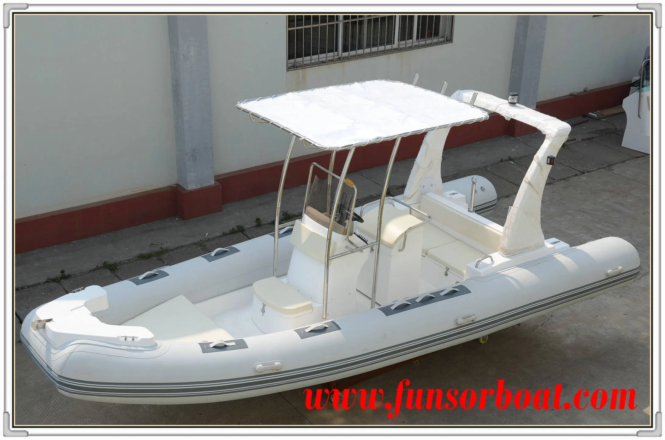 Funsor FRP Inflatable Yacht with Outboard Engine