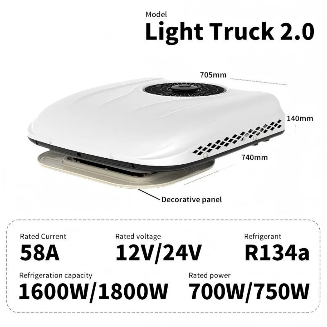 Competitive Price 12V 24V Low Noise Energy-Saving Rooftop Parking Truck RV Air Conditioner