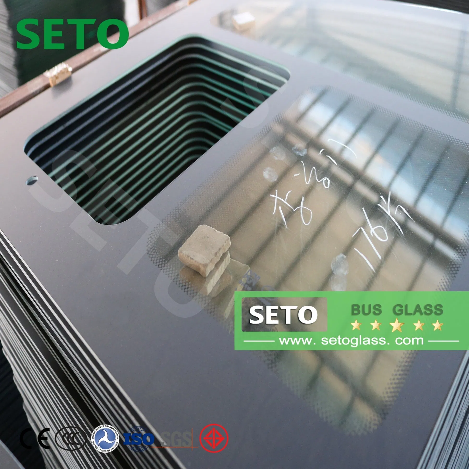 Hot Bent Curved Glass Clear Bending Tempered Glass for Bus Front Windshield