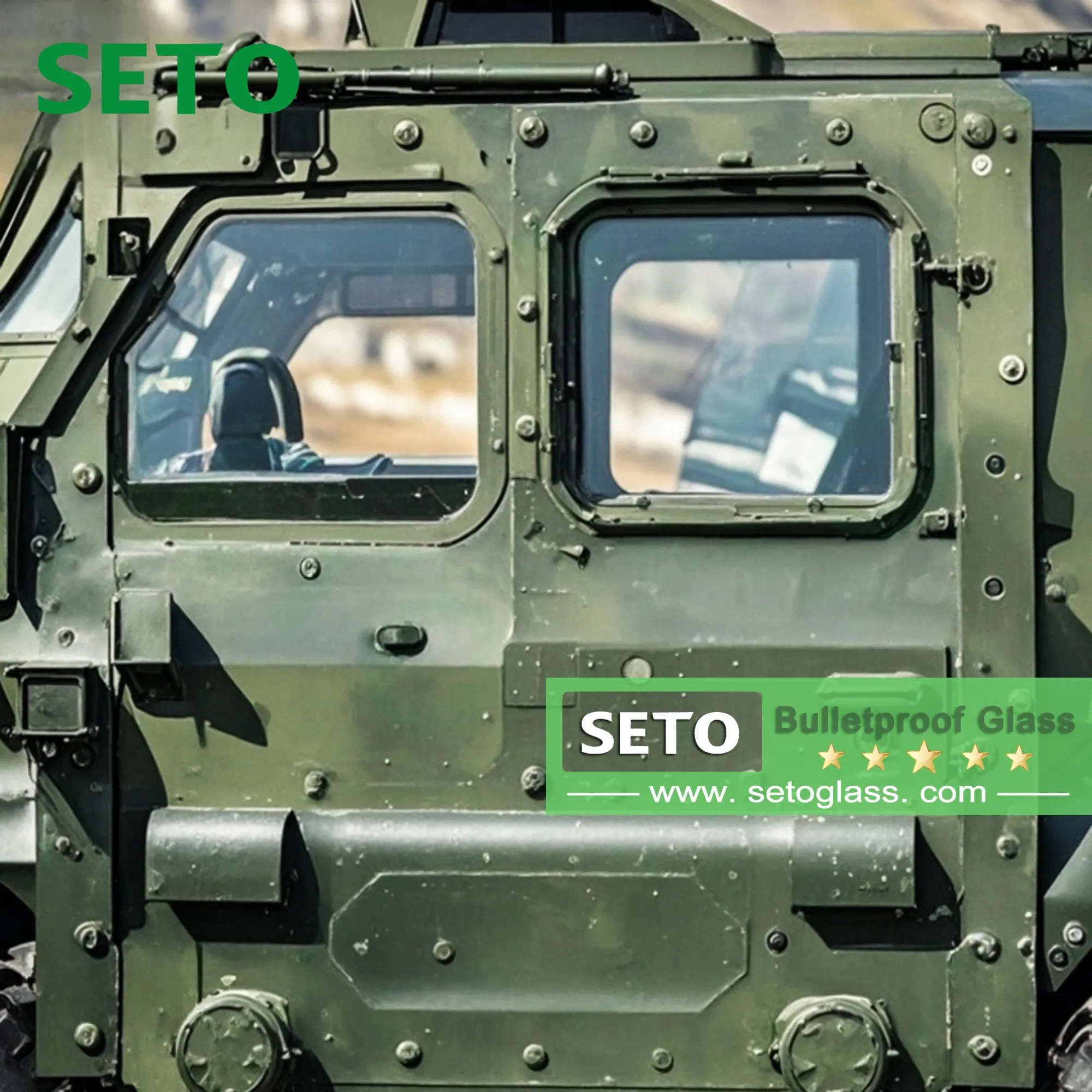 20-70mm Armored Vehicle Bulletproof Glass Windshield