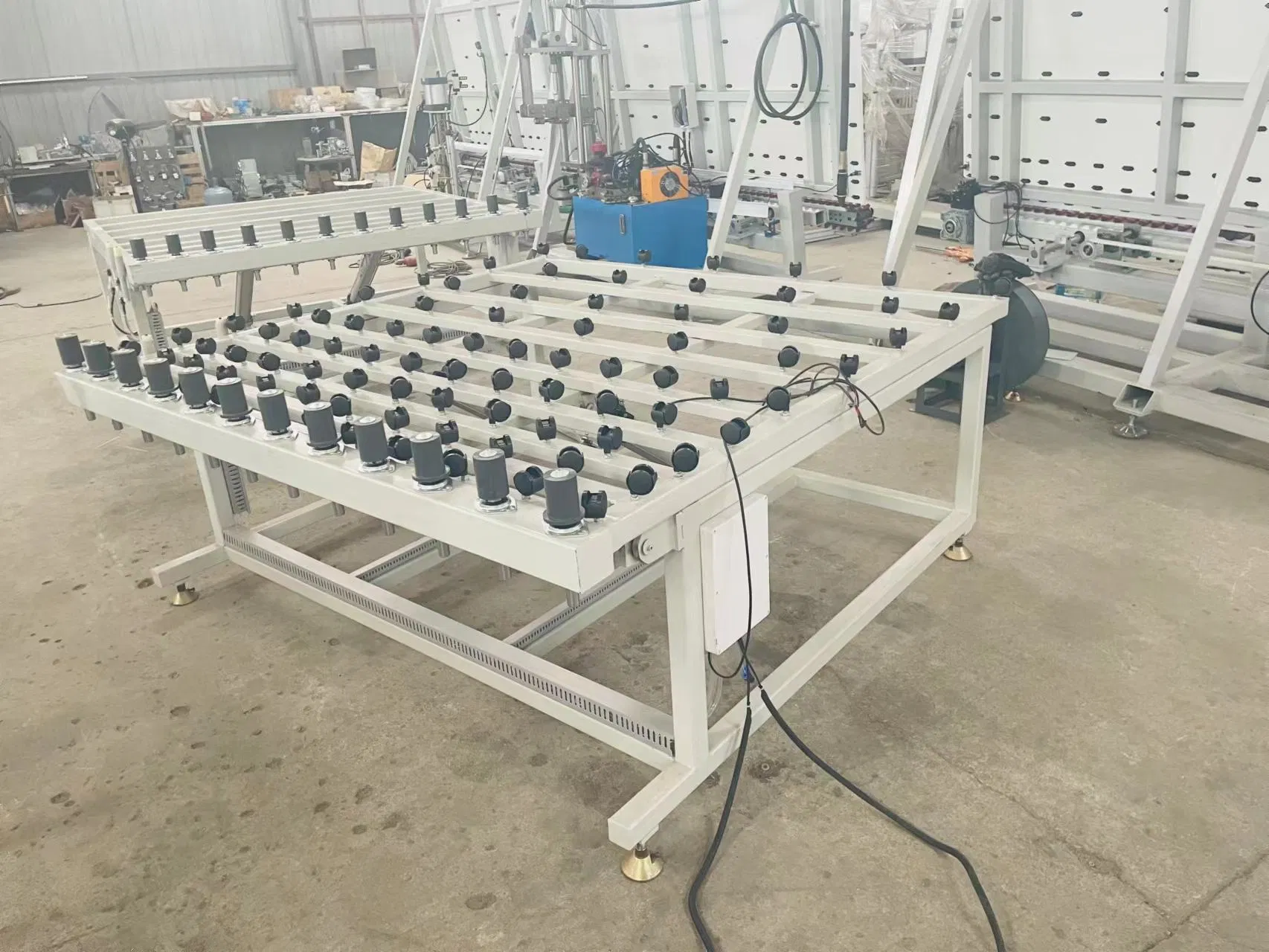 ISO CE Insulating Hollow Glass Production Line Water Washing and Hot Press Horizontal Tilting Combination Table