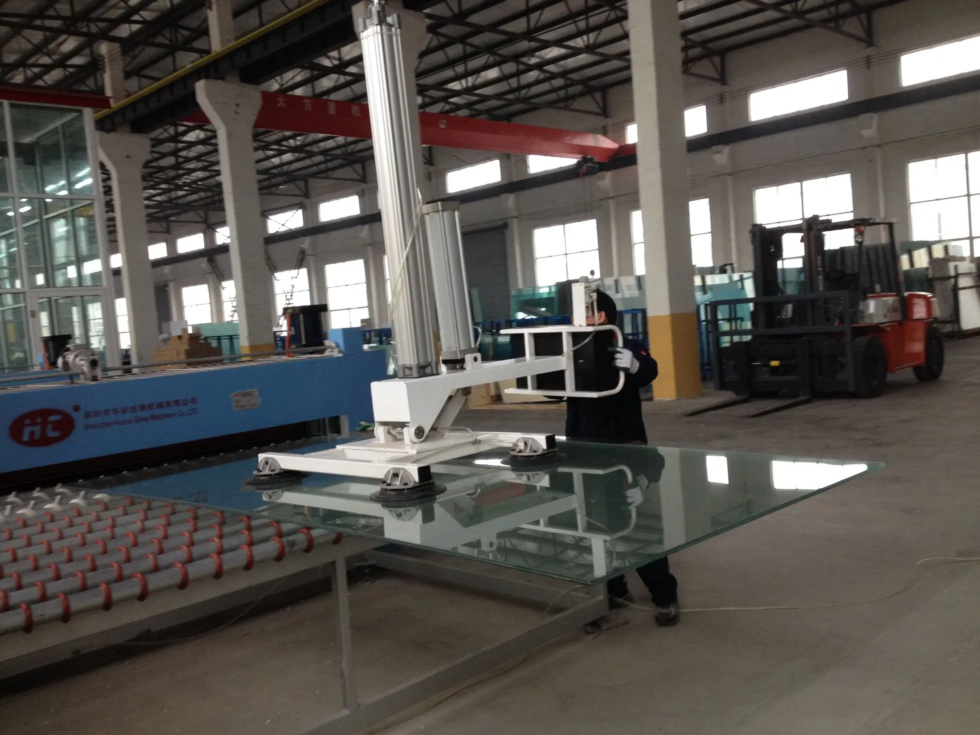 Specialized Piece of Equipment Designed for Handling Glass Sheets in a Production Line