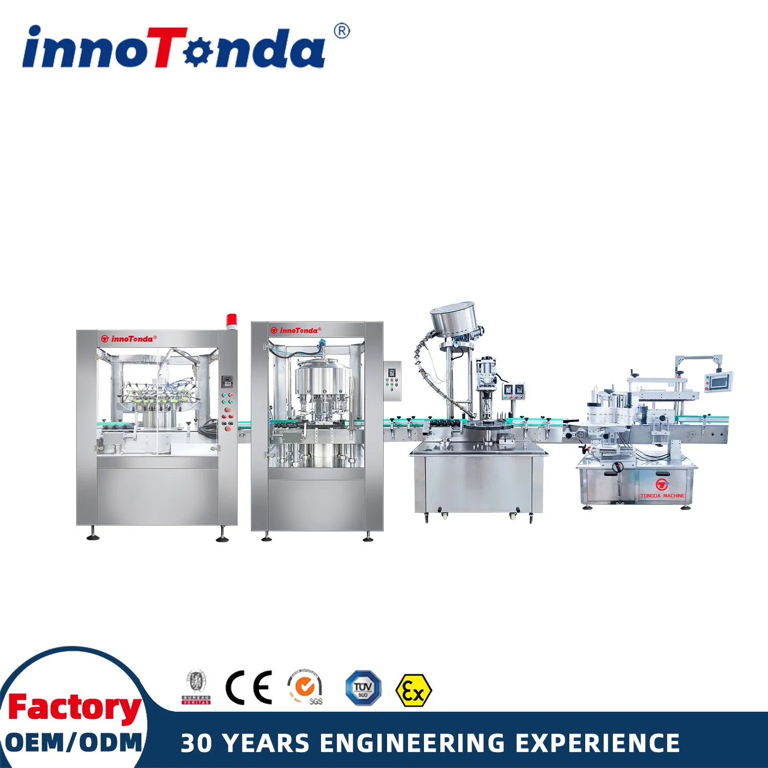 Fully Automatic Customized Glass Bottle Whisky Wine Making Production Line Filling Capping Machine