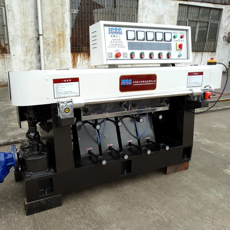 Automatic Glass Straight Line Edging Polishing Grinding Beveling Mitering Round Pencil Processing Edger Line Machine 7 Motors