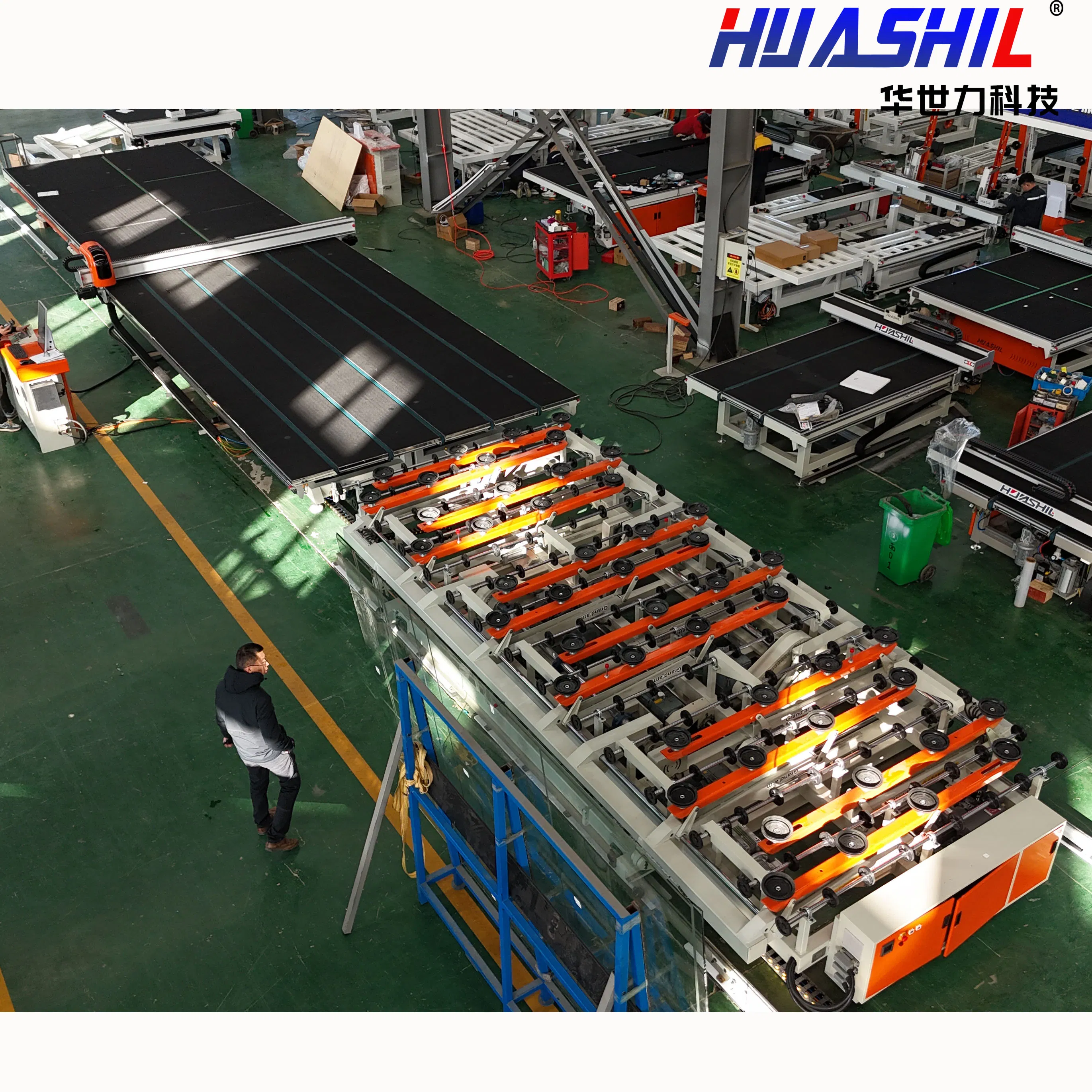 Jumbo Size CNC Glass Cutting Line with Air Float Breaking Table