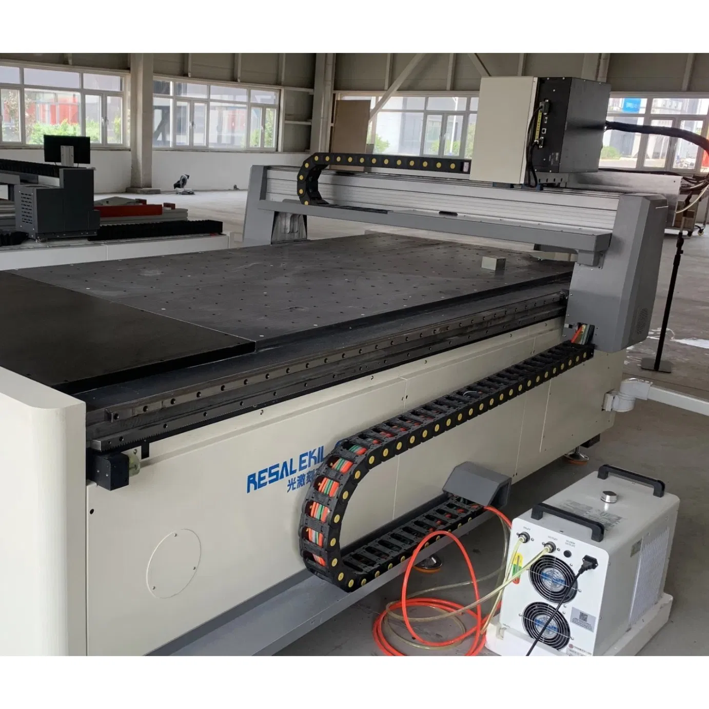 Large Area Glass LED Mirror Fiber Laser Sandblasting Coating Engraving Marking Machine