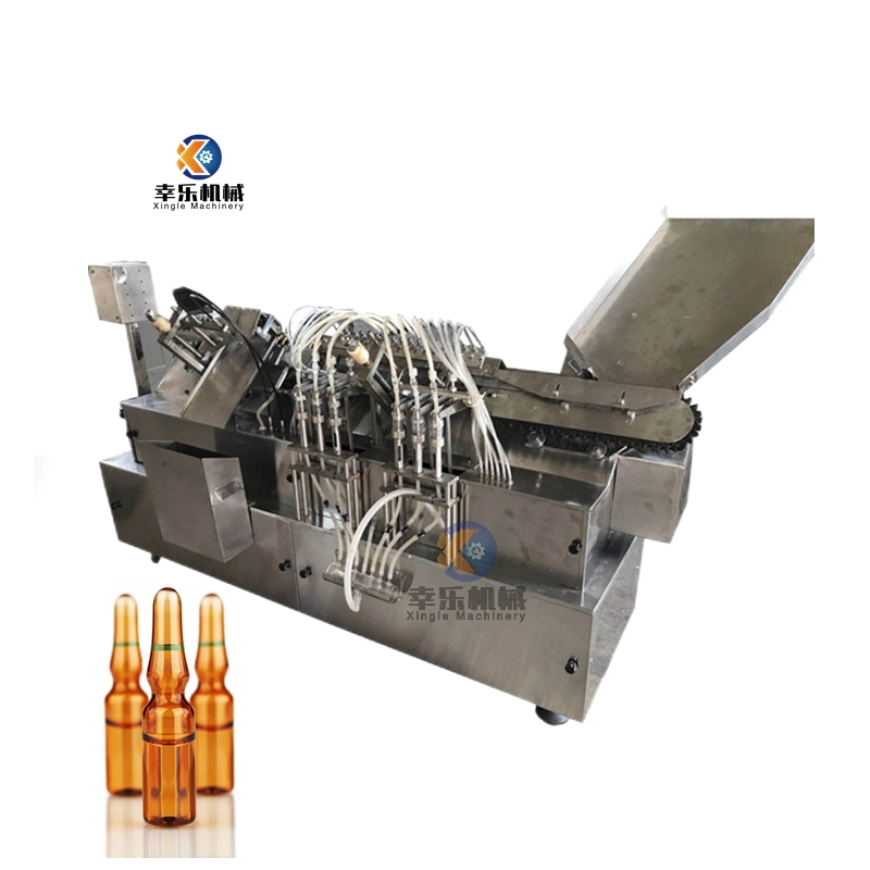 Pharmaceutical Liquid Ampoule Bottle Filling Production Line 6 Heads Automatic Glass Ampoule Making Filling and Sealing Machine