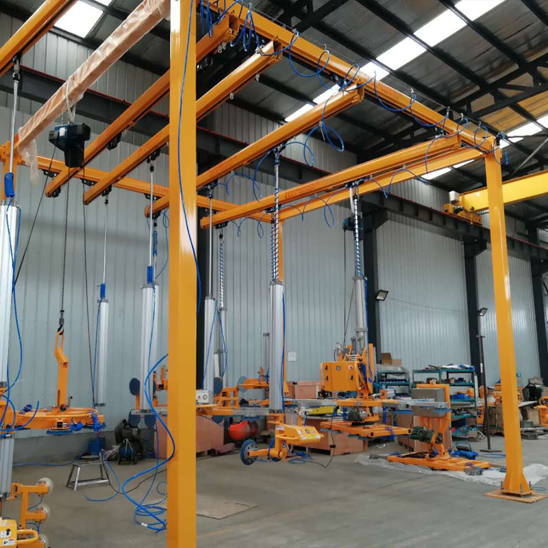Glass Handling with Articulated Cantilever Mechanism Track System