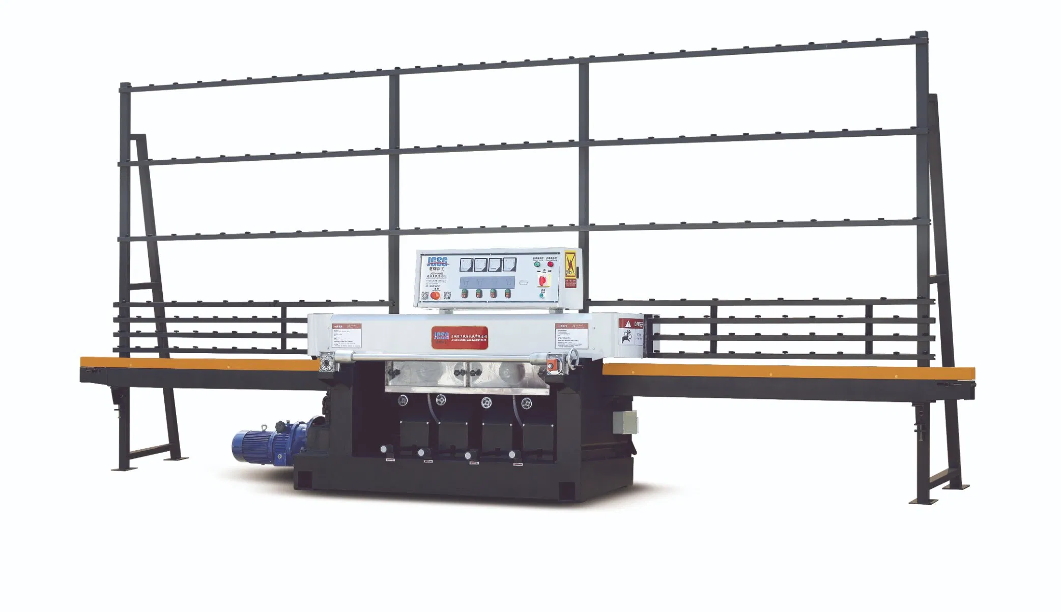 Automatic Glass Straight Line Edging Polishing Grinding Beveling Mitering Round Pencil Processing Edger Line Machine 7 Motors