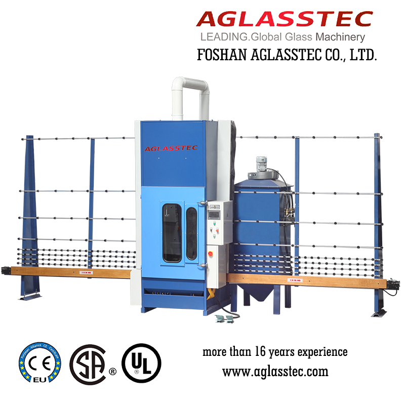 High Efficiency and High Quality Automatic Vertical Glass Sandblasting Machine with Automatic Gun and Manual Gun