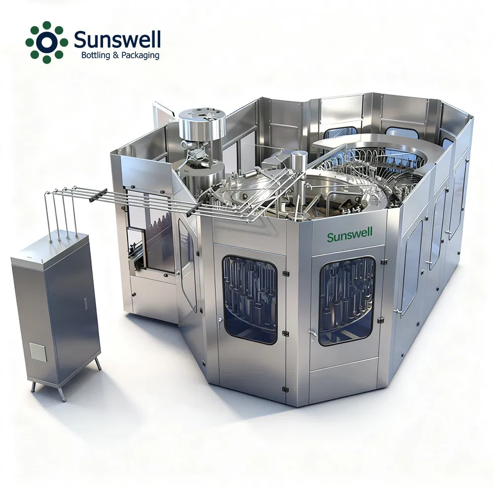 Automatic Small Pet Glass Bottle Mineral Water / Soft Carbonated Beverage Drinks / Fruit Juice Hot Filling Bottling Making Equipment / Production Line