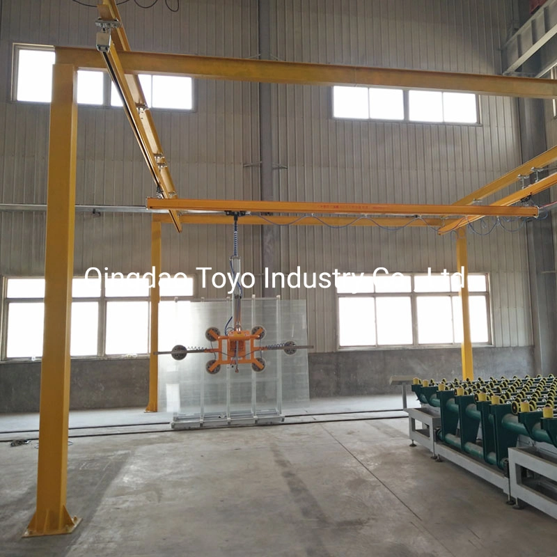 Glass Handling with Articulated Cantilever Mechanism Track System