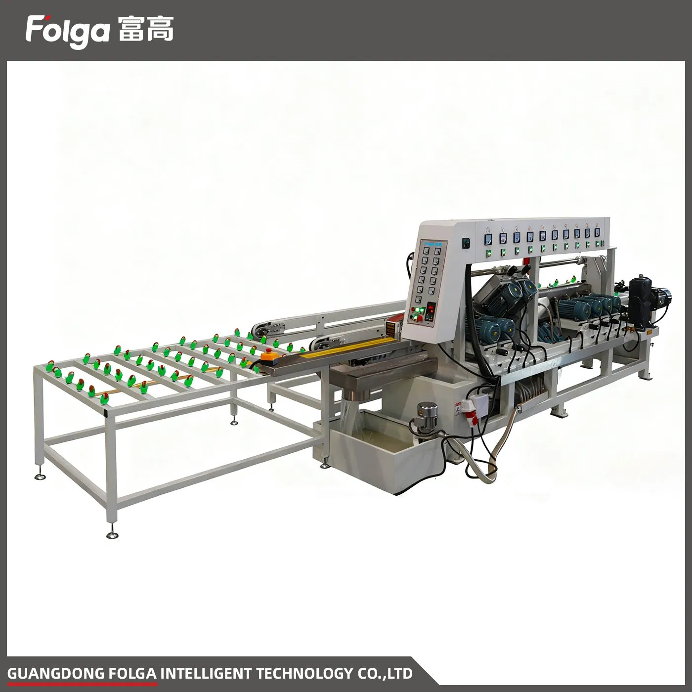 Glass Single Edging Polishing with 10 Motors for Straight Line Glass