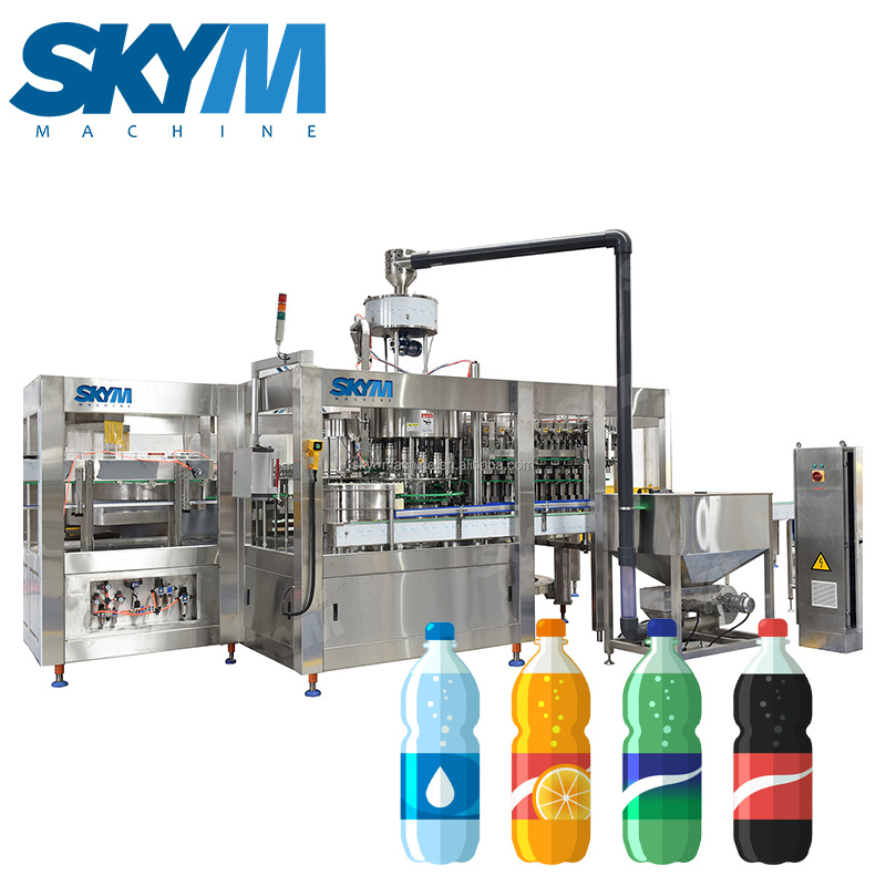 OEM Automatic Beverage Juice Soda Carbonated Drink Making Liquid Glass Bottle Filling Machines Production Line Capping Machine