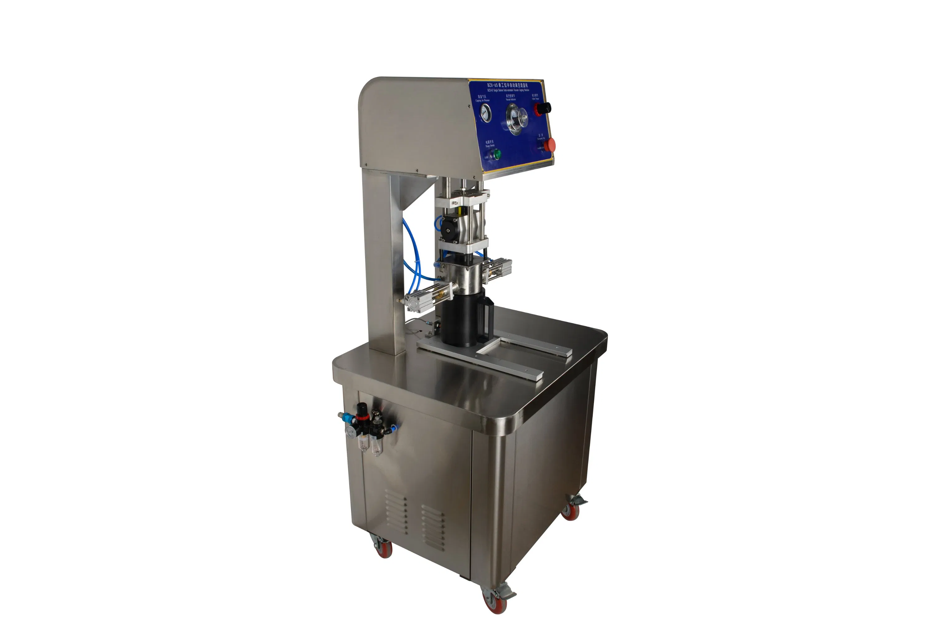 Bzx-65-4 Semi Automatic Pneumatic Sealer Equipment Twist off Glass Jar Vacuum Capping Machines for Scew Cap