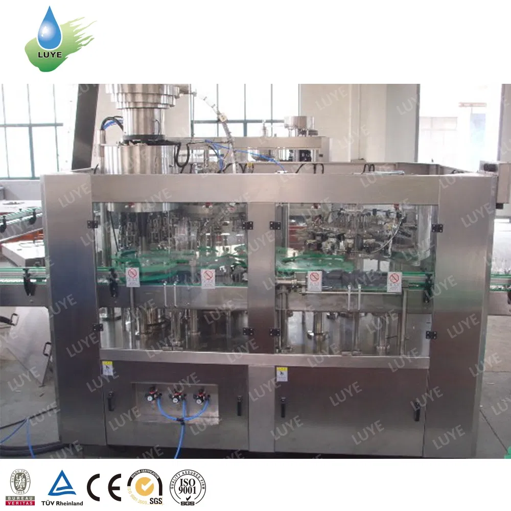 3-In1 Automatic Glass Bottle Wine Alcoholic Beer Processing Plant Equipment Liquor Drink Whisky Vodka Beer Production Line Filling Making Bottling Machine