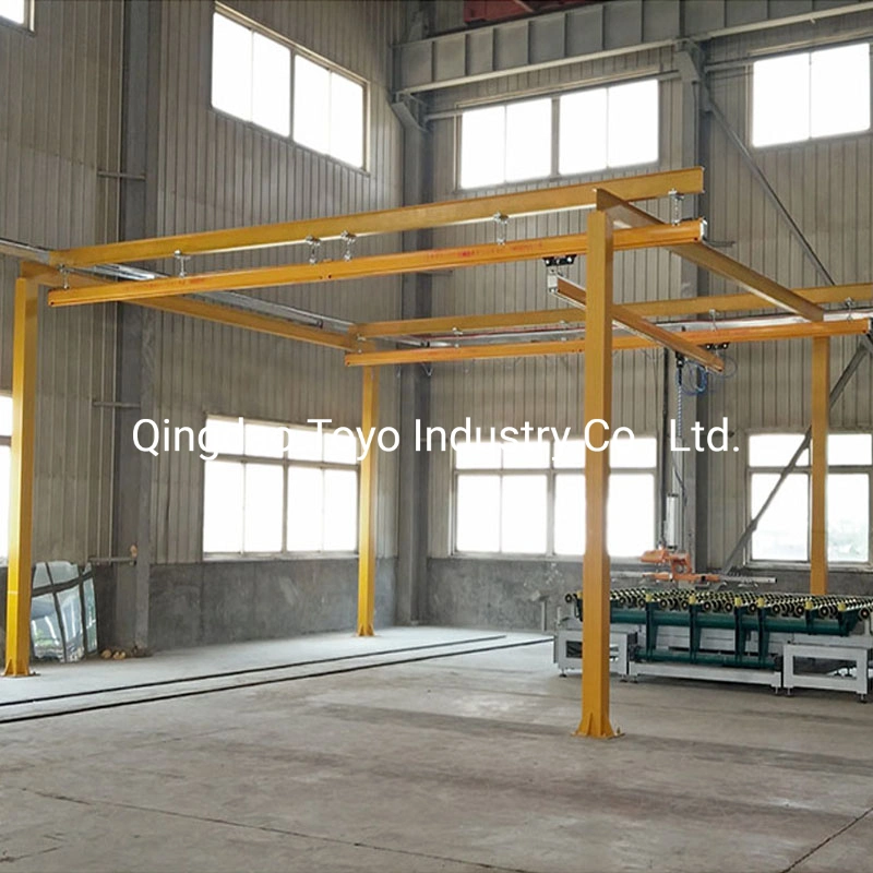 Glass Handling with Articulated Cantilever Mechanism Track System