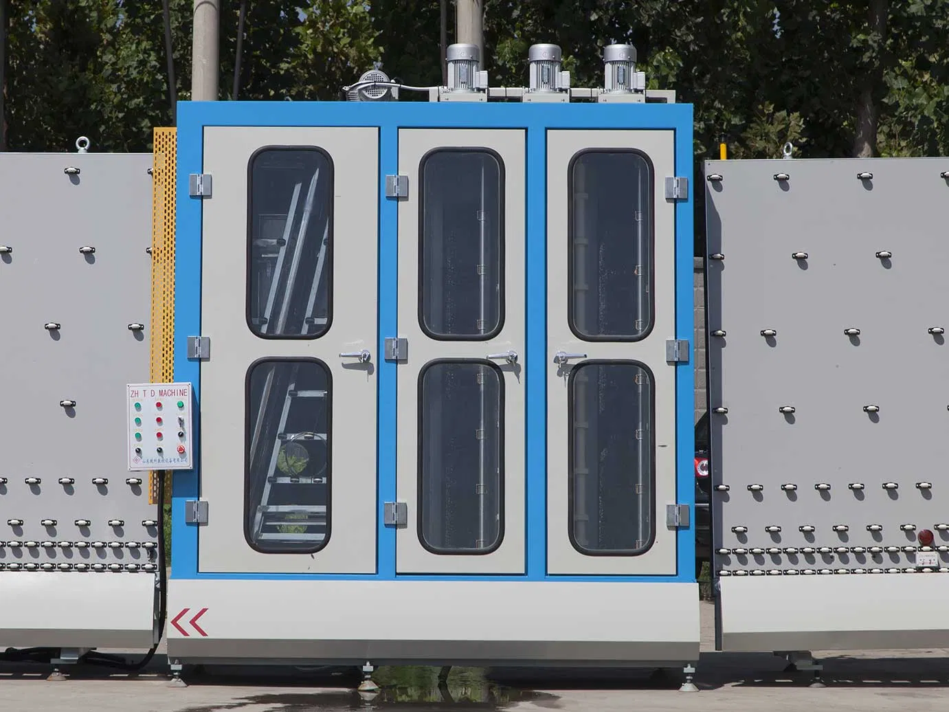 Automatic Assembly Panel Press Double Glass Making Machinery with Filling Gas Online