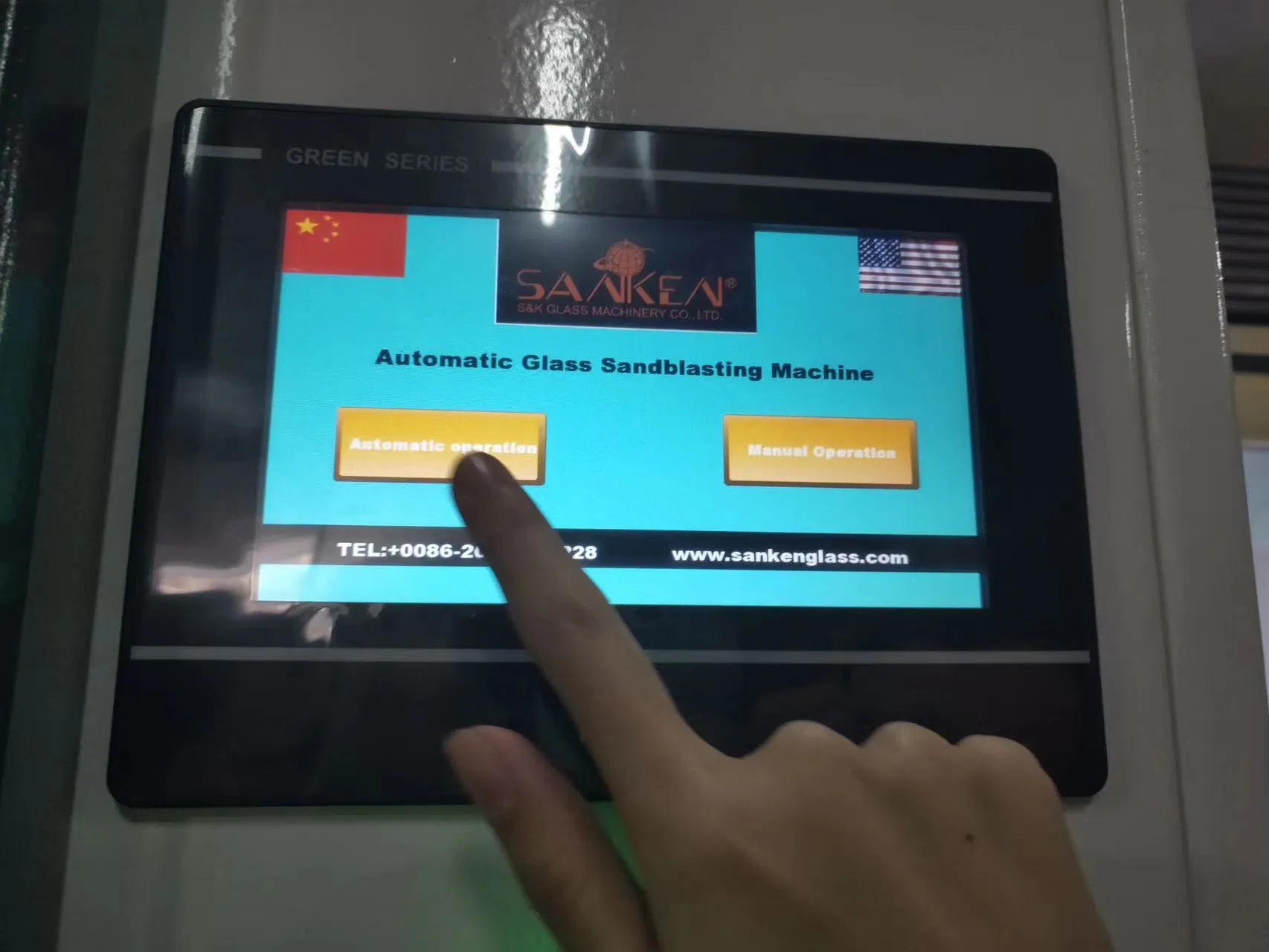 Sanken Hardening Glass Oven Vertical Sandblaster CNC Mirror Glass Sandblasting Machine