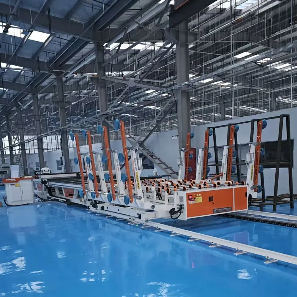 Factory Supply Hsl-Lsx4228 Film Removing Labeling CNC Fully Automatic Glass Cutting Line for Window Door Glass Cutting Machine for Sale Price with CE EAC ISO