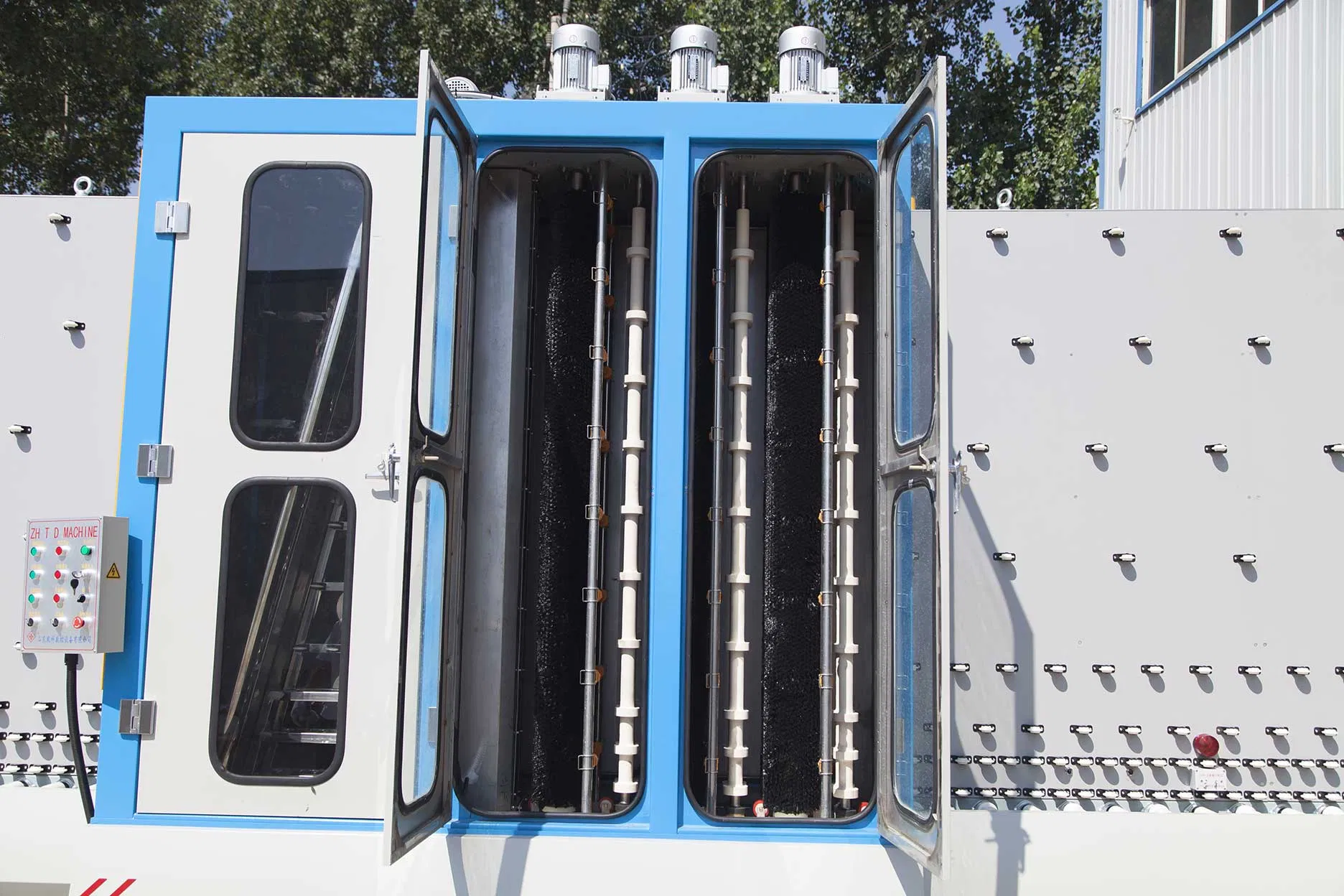 Automatic Assembly Panel Press Double Glass Making Machinery with Filling Gas Online