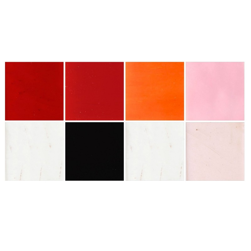 8-Piece Coe90 Colored Glass Fusing Set Multi-Color