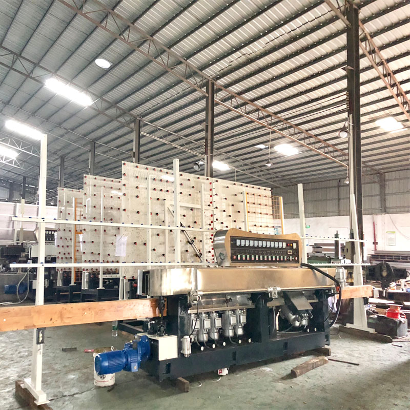 Automatic Glass Straight Line Edging Polishing Grinding Beveling Mitering Round Pencil Processing Edger Line Machine Machinery