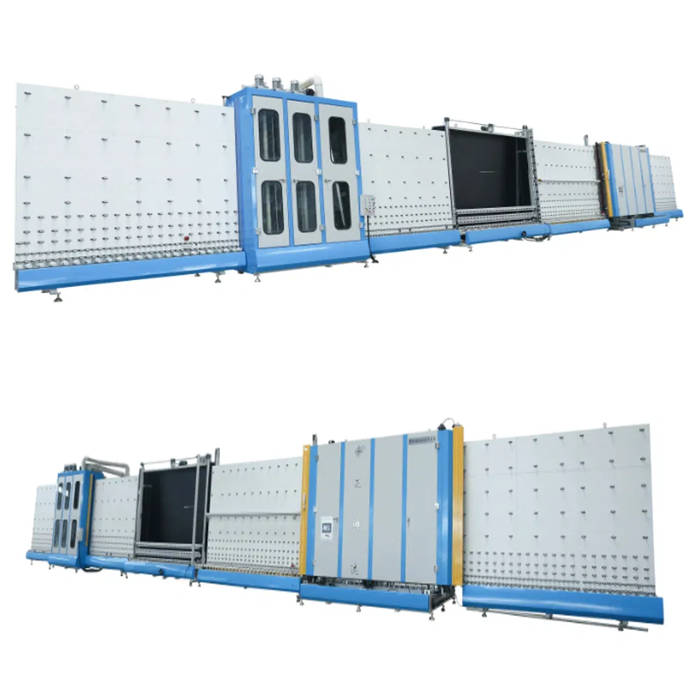 Auto Gas Filling Online Insulating Glass Press Machine with Lowe-E Glass Washer