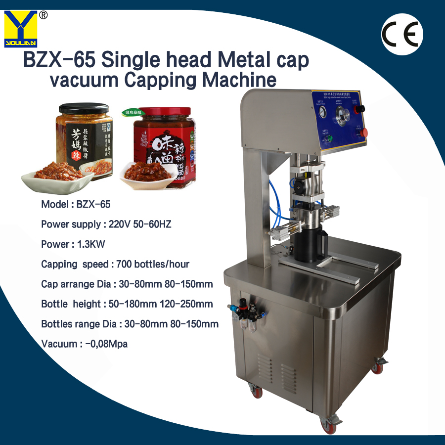 Bzx-65-4 Semi Automatic Pneumatic Sealer Equipment Twist off Glass Jar Vacuum Capping Machines for Scew Cap