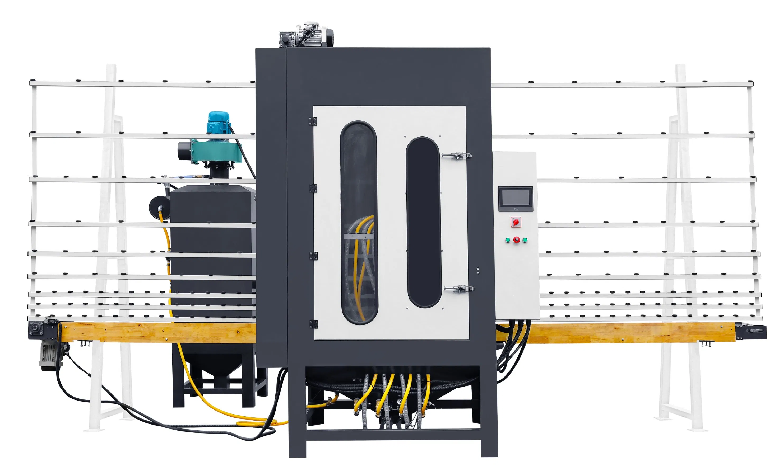 Economical PLC Control Automatic Vertical Glass Sandblasting Machine Glass Sandblaster Machine
