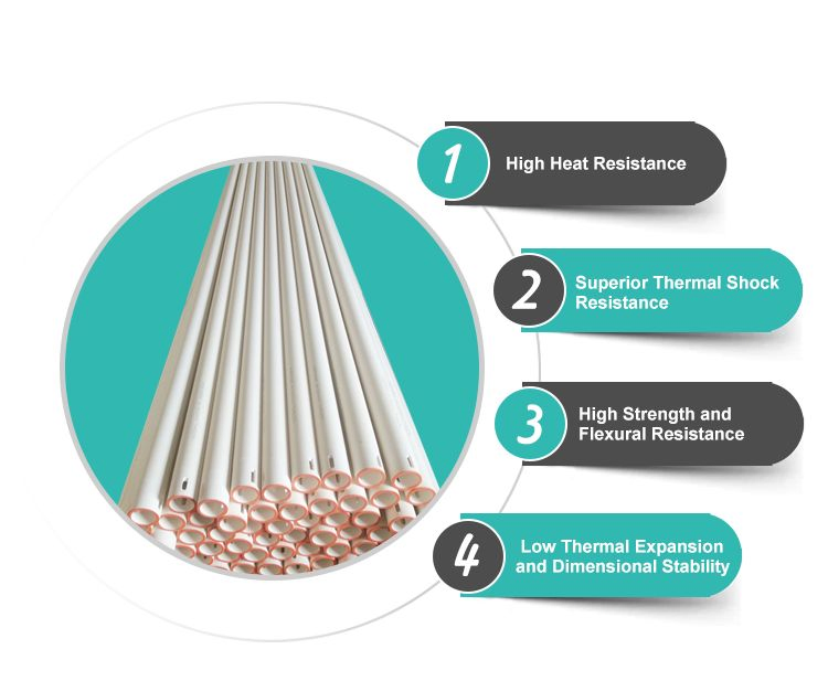 Ultra Stable Fused Silica Ceramic Roller for Glass Tempering Furnace Annealing Lehr Float Glass Production Lines