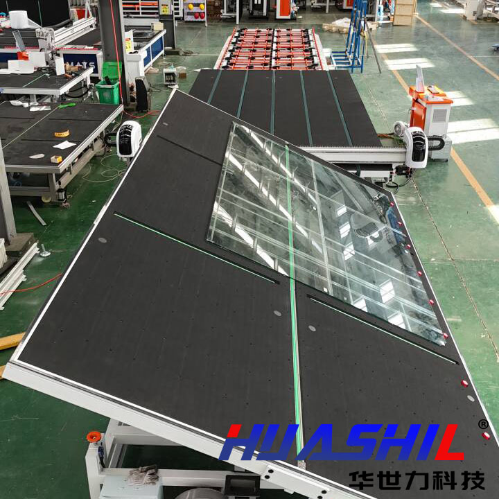 Jumbo Size CNC Glass Cutting Line with Air Float Breaking Table
