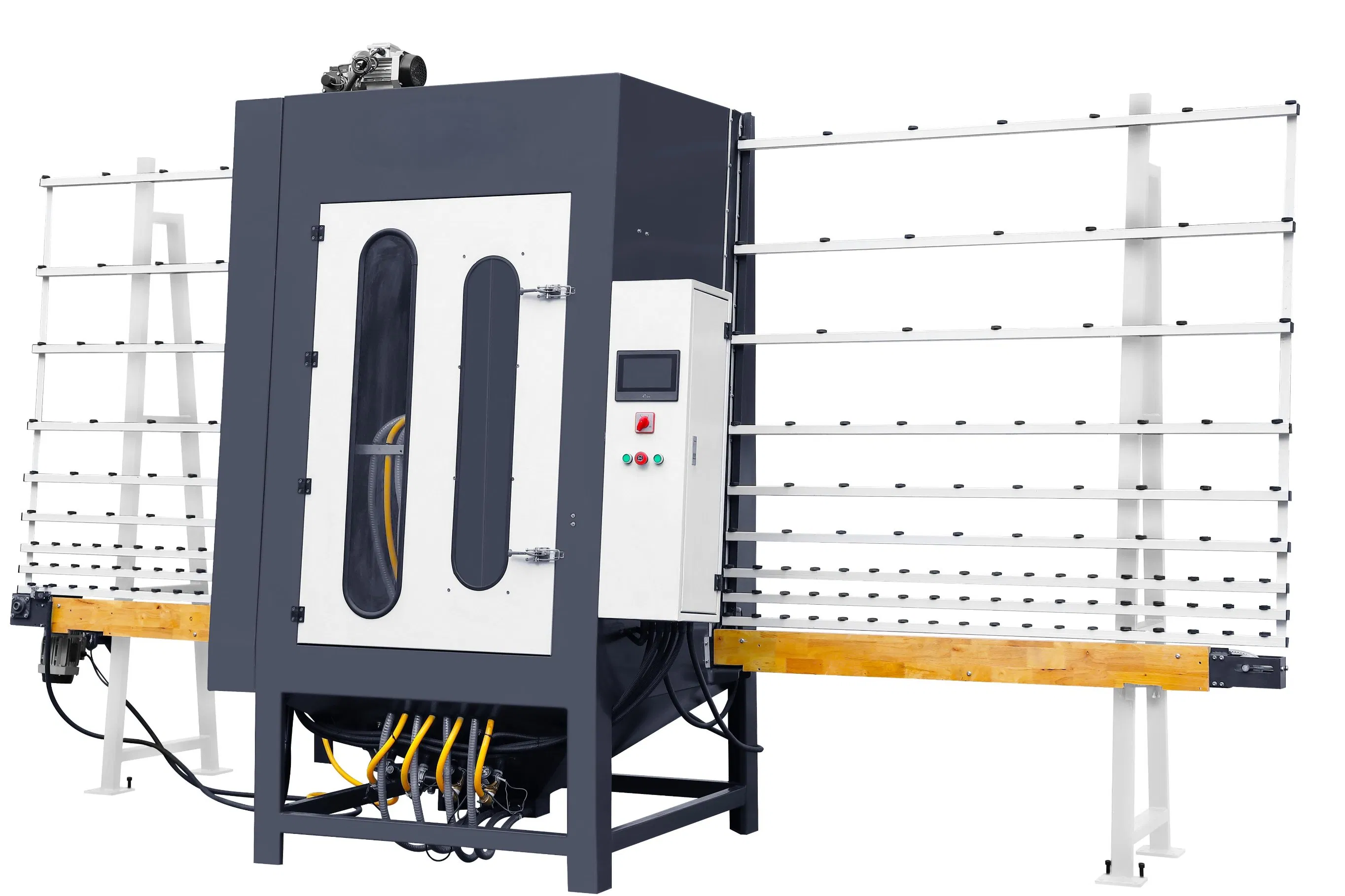 Economical PLC Control Automatic Vertical Glass Sandblasting Machine Glass Sandblaster Machine