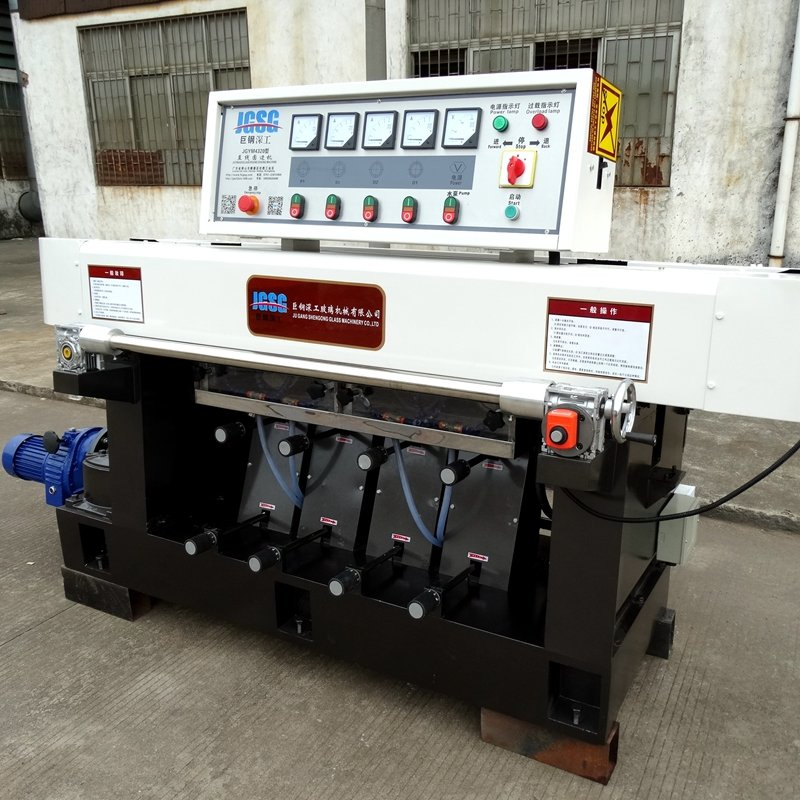 Automatic Glass Straight Line Edging Polishing Grinding Beveling Mitering Round Pencil Processing Edger Line Machine 7 Motors