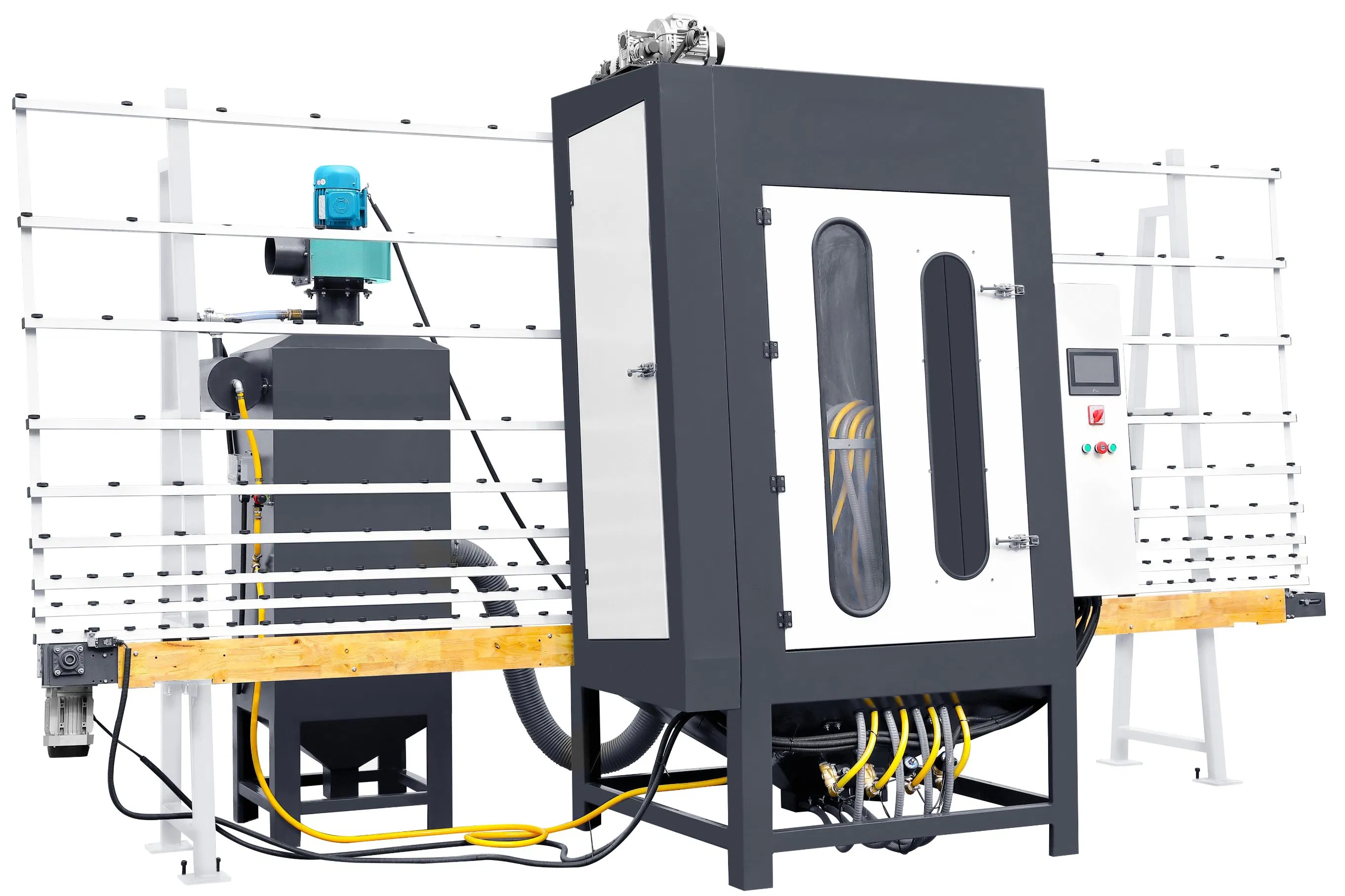 Economical PLC Control Automatic Vertical Glass Sandblasting Machine Glass Sandblaster Machine