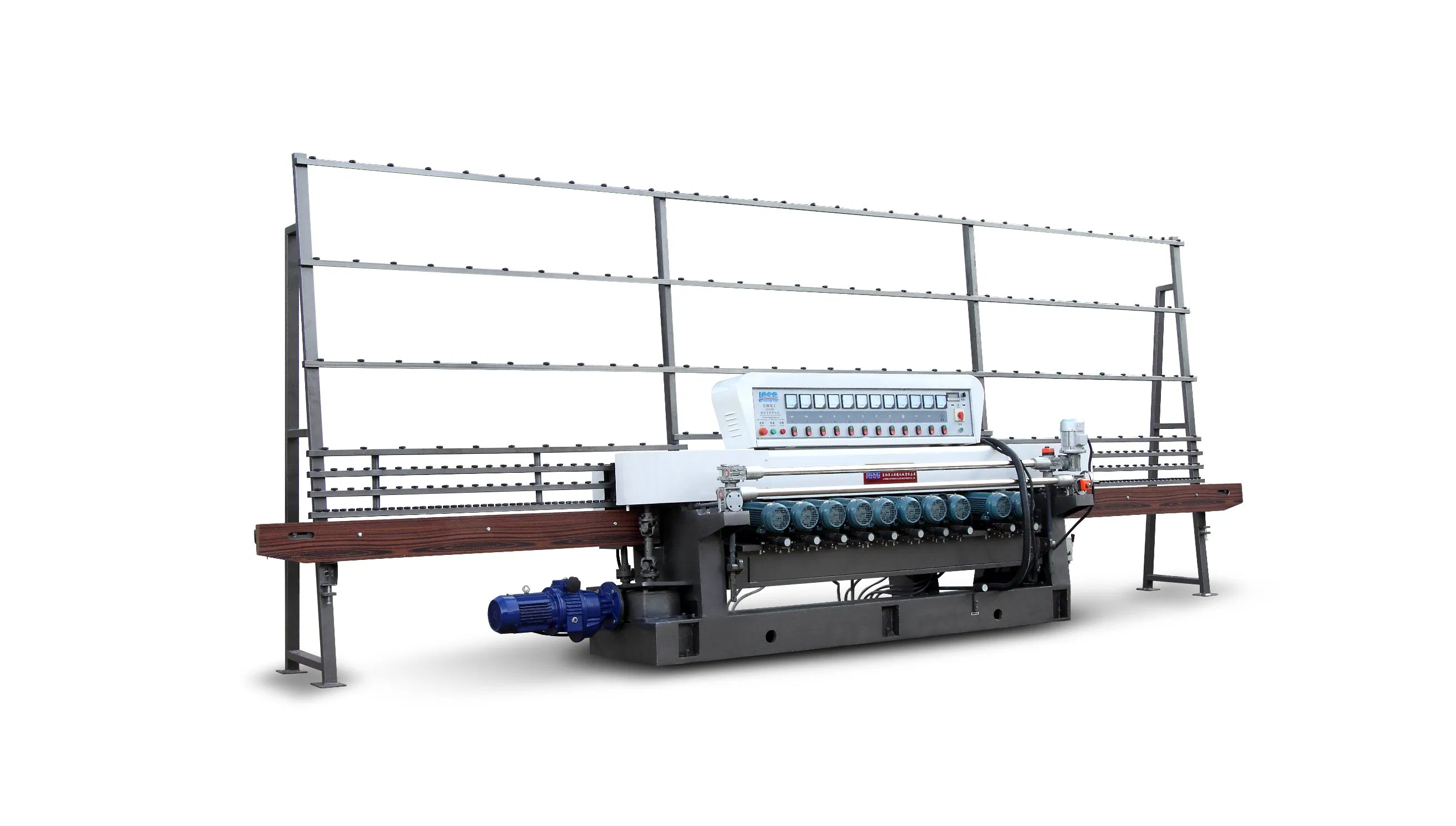 9 Spindles Motors Automatic Flat Glass Straight Line Polishing Edging Machine Manufacturer Hhxm361