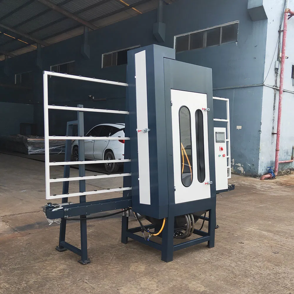 Economical PLC Control Automatic Vertical Glass Sandblasting Machine Glass Sandblaster Machine