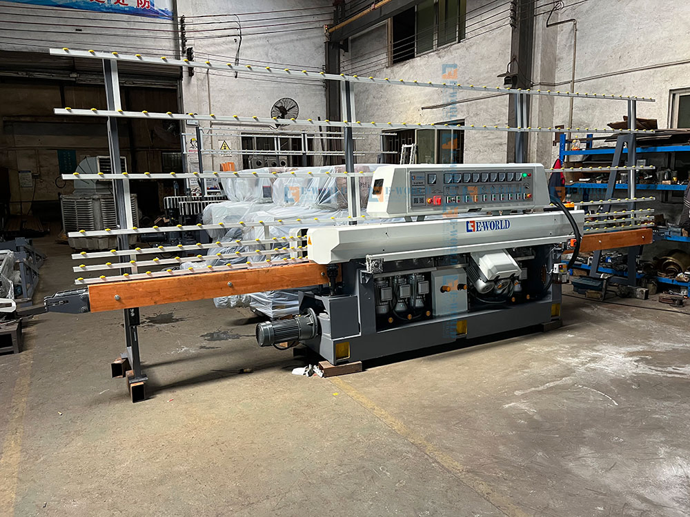 9 Motors Glass Edge Processing Polishing Machinery Glass Straight Line Edging Machine