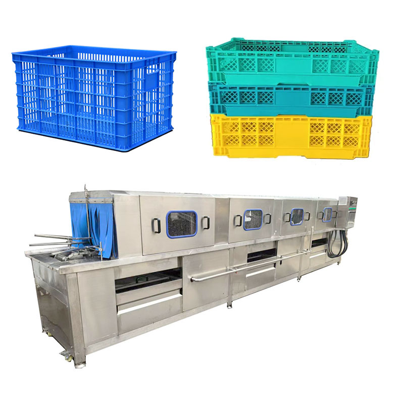 Glass Bottle Poultry Egg Tray Crate Washer Plastic Box Turnover Basket Washing Cleaning Machine