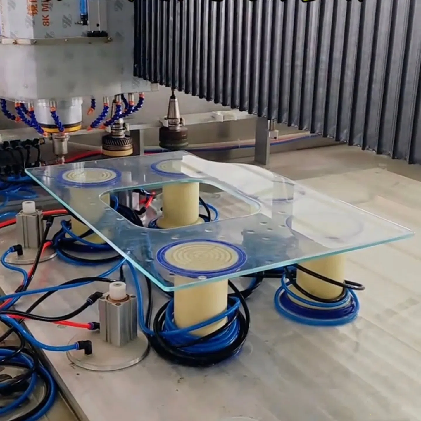 CNC Glass Processing Center Edging Polishing Milling Notching Drilling