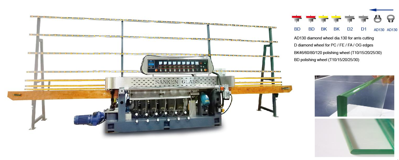 Sanken Glass Pencil Round Facet Edging Machine Og Glass Facet Polishing Machine