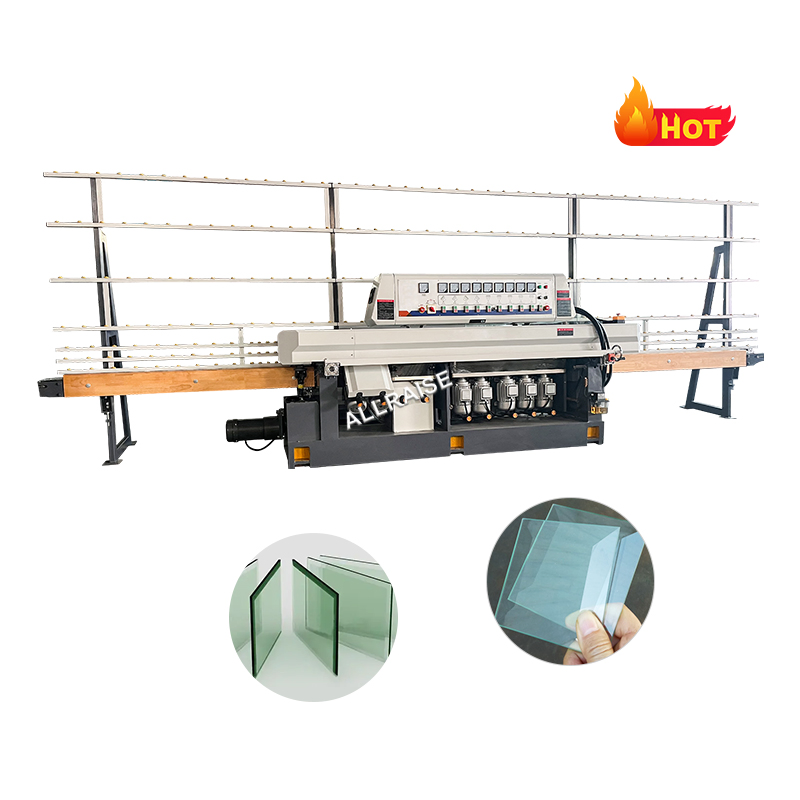 45 Degree Shower Glass Straight Line Edging Bevelling Machine Flat Glass Edge Polishing Grinding Machine