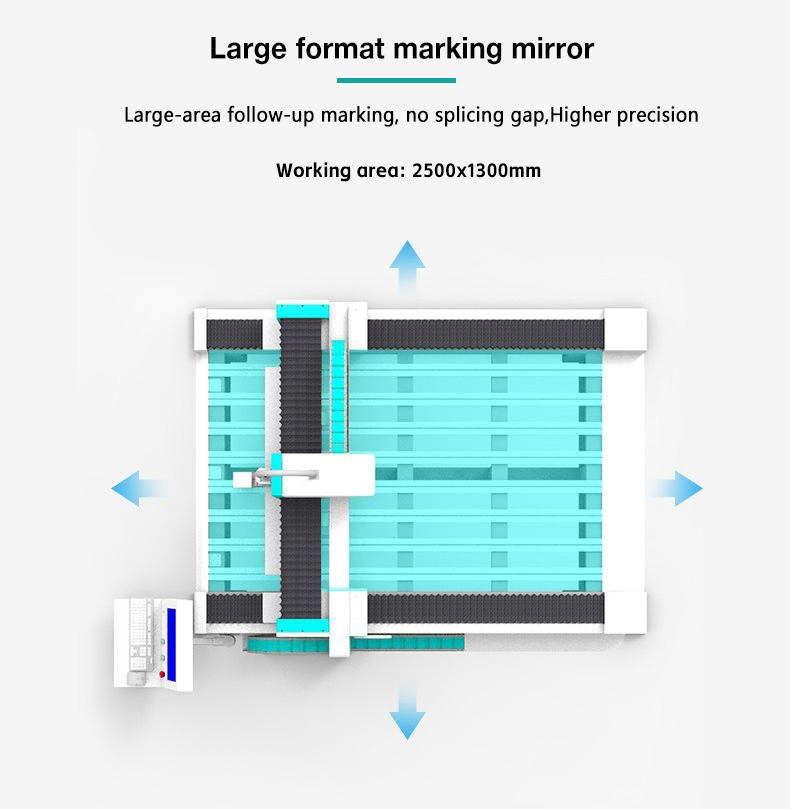 Large Area 1325 1530 Removing Mirror Coat Fiber Laser Marking Glass Frosting Laser Sandblasting Cosmetic Mirror Laser Drilling Machine