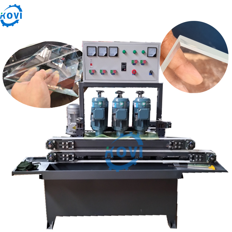 Portable 3 Motor CNC Round Mirror Edging Polishing Machine Straight Line Glass Grinding Mirror Beveled Edge Beveling Grinder Polish Machine